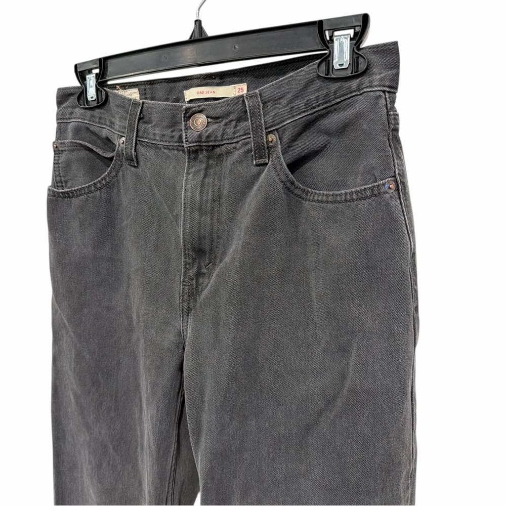 Levi’s Dad Jeans Washed Black High Rise Baggy Straight Denim 25 - Picture 3 of 9